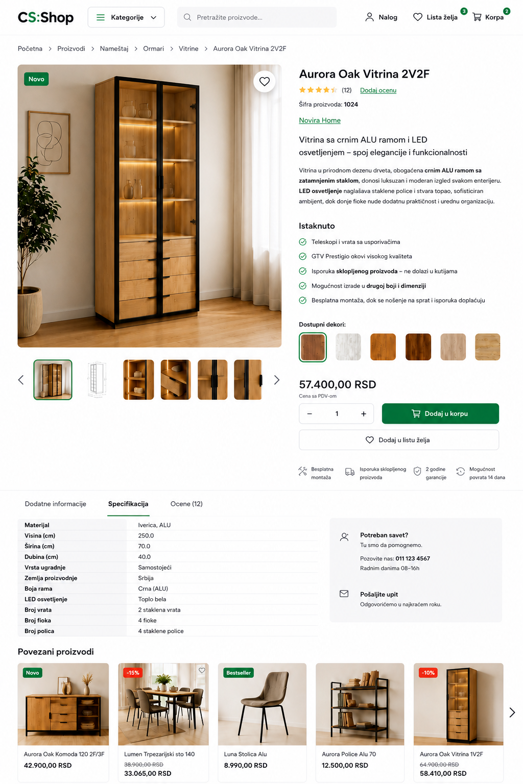 Detaljna stranica proizvoda u CS Shop prodavnici